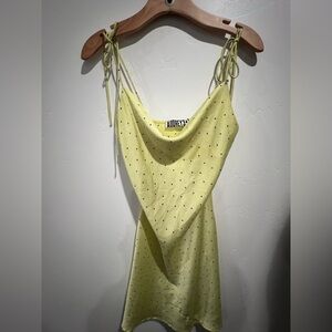 Audrey 3+1 Yellow Polka Dot Mini Dress